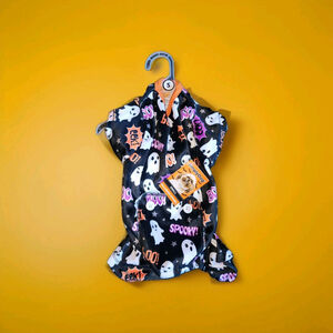 Simply Dog Halloween Print Doggie Onsie Sz Small Dog Ghost BOO Clothes New Tags